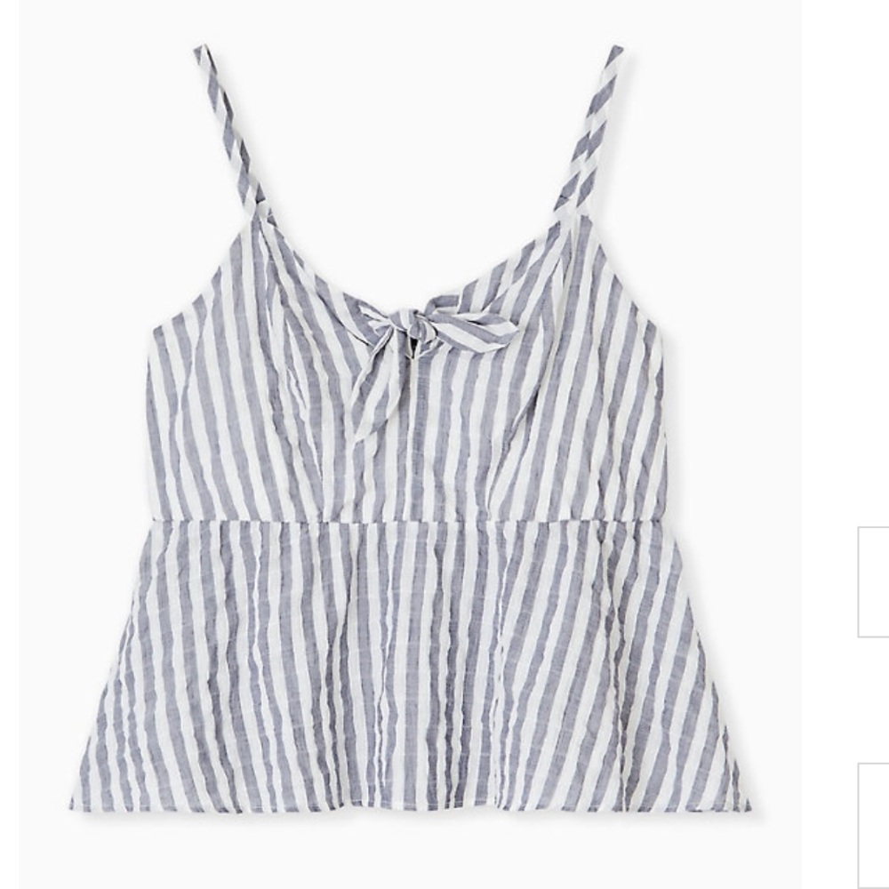 Torrid Blue Stripe Tie Front Midi Peplum